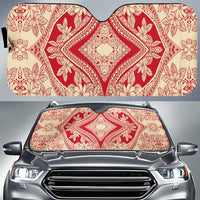 Polynesian Plumeria Mix Car Sun Shade Auto Sun Shade Universal Fit White - Polynesian Pride
