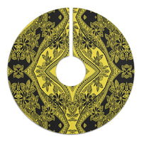Polynesian Plumeria Mix Yellow Black Tree Skirt - Polynesian Pride