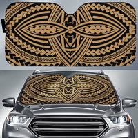 Polynesian Seamless Car Sun Shade Auto Sun Shade Universal Fit Gold - Polynesian Pride