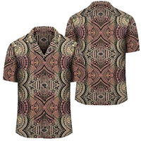 Polynesian Symmetry Brown Hawaiian Shirt Unisex Black - Polynesian Pride