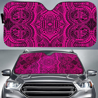 Polynesian Symmetry Car Sun Shade Auto Sun Shade Universal Fit Pink - Polynesian Pride