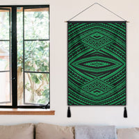 Polynesian Tatau Green Hanging Poster - AH Hanging Poster 50 x 75 cm Cotton And Linen - Polynesian Pride