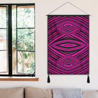 Polynesian Tatau Pink Hanging Poster - AH Hanging Poster 50 x 75 cm Cotton And Linen - Polynesian Pride