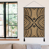 Polynesian Tradition Gold Hanging Poster - AH Hanging Poster 50 x 75 cm Cotton And Linen - Polynesian Pride