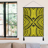 Polynesian Tradition Yellow Hanging Poster - AH Hanging Poster 50 x 75 cm Cotton And Linen - Polynesian Pride