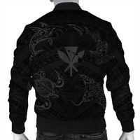 Polynesian Turtle Hammerhead Shark Ray Kanaka Hawaii Bomber Jacket Circle Grey - AH - Polynesian Pride