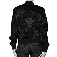 Polynesian Turtle Hammerhead Shark Ray Kanaka Hawaii Bomber Jacket Circle Grey - AH - Polynesian Pride