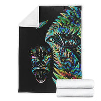 New Zealand Haka Rugby Maori Premium Blanket Silver Fern Vibes - Paua Shell LT8 - Polynesian Pride