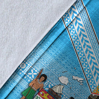 Australia Aboriginal And Fiji Tapa Premium Blanket Together LT8 - Polynesian Pride