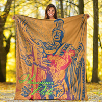 Hawaii Premium Blanket - King Of Hawaii With Hawaiian Girls - Polynesian Pride