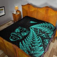 New Zealand Haka Rugby Maori Premium Quilt Silver Fern Vibes - Turquoise LT8 - Polynesian Pride
