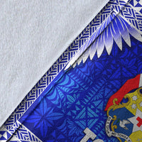 Tonga Coat Of Arms Premium Blanket Simplified Version - Blue LT8 - Polynesian Pride