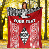 (Custom Personalised) Tonga Rugby Premium Blanket - Mate Ma'a Tonga LT13 White - Polynesian Pride