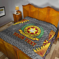 (Custom Personalised) Tonga Vava'u High School Premium Quilt Simplified Version - Grey LT8 - Polynesian Pride