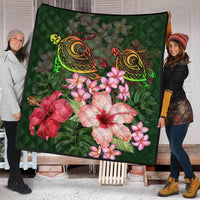 Hawaii Turtle Tropical Flower Premium Quilt - Deni Style - AH - Polynesian Pride