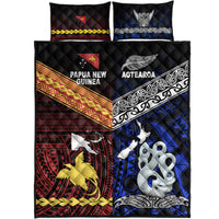 New Zealand And Papua New Guinea Quilt Bed Set Together - Blue LT8 - Polynesian Pride