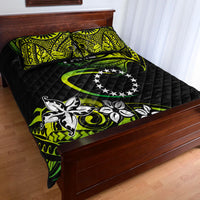 TE INUINU FAMZ - Cook Islands Rugby Quilt Bed Set Unique Vibes - Green LT8 - Polynesian Pride
