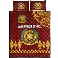 Tonga Vava'u High School Quilt Bed Set Simple Style - Maroon LT8 - Polynesian Pride