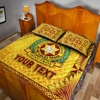 (Custom Personalised) Tonga Vava'u High School Quilt Bed Set Simplified Version - Gold LT8 - Polynesian Pride