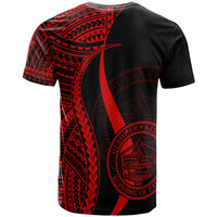 Palau Custom T Shirt Red Micronesian Tentacle Tribal Pattern - Polynesian Pride