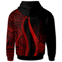 New Caledonia Hoodie Red Tentacle Tribal Pattern - Polynesian Pride