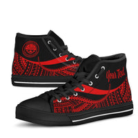 Federated States of Micronesia Custom Personalised High Top Shoes Red - Polynesian Tentacle Tribal Pattern - Polynesian Pride