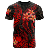 Samoa Polynesian T Shirt Red Plumeria Unisex RED - Polynesian Pride