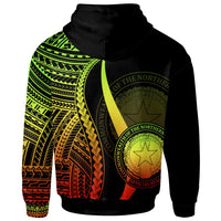 Northern Mariana Islands Custom Zip up Hoodie Reggae Tentacle Tribal Pattern - Polynesian Pride