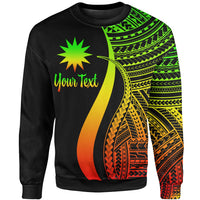 Nauru Custom Personalised Sweatshirt - Reggae Polynesian Tentacle Tribal Pattern Unisex Reggae - Polynesian Pride