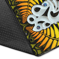 Aotearoa Fern Area Rug New Zealand Hei Tiki Gold Style LT13 - Polynesian Pride