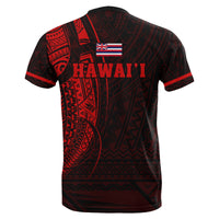 Hawaii Kakau Kanaka Polynesian T Shirt Red - Polynesian Pride