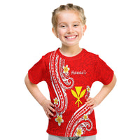 Hawaii T Shirt Red Polynesian Line Style LT9 Kid Red - Polynesian Pride