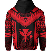 Hawaii Kanaka Polynesian Zip up Hoodie Active Red - Polynesian Pride