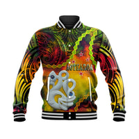 (Custom Personalised) New Zealand Maori Baseball Jacket Aotearoa Manaia Reggae Paua Shell LT9 Unisex Reggae - Polynesian Pride