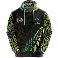Lion Rugby Hoodie, New Zealand Maori Pullover Hoodie Unisex Black - Polynesian Pride