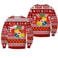 (Custom Personalised) Tonga Kilisimasi Fiefia Sweatshirt Merry Christmas with Tongan Pattern LT13 Unisex Red - Polynesian Pride