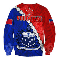 (Custom Personalised) Happy Samoan Fathers Day Sweatshirt Hibiscus Mix Polynesian Pattern LT14 - Polynesian Pride