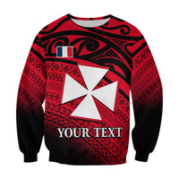 (Custom Personalised) Uvea Chiefdom Wallis et Futuna Sweatshirt Polynesian Pattern and Flag LT13 Unisex Red - Polynesian Pride