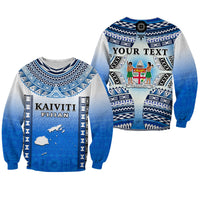 Personalised Fiji Sweatshirt Kaiviti Fijian Special Tapa Pattern LT14 Unisex Blue - Polynesian Pride