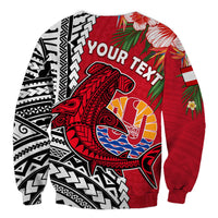 (Custom Personalised) Tahiti Islands Sweatshirt Polynesian Shark Mix Tropical Flowers LT14 - Polynesian Pride