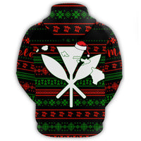 Hawaii Santa Claus Surf Christmas Pattern Zipper Hoodie Tan Style - Polynesian Pride