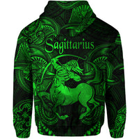 Sagittarius Zodiac Polynesian Zip Hoodie Unique Style Green LT8 - Polynesian Pride