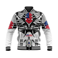 (Custom Personalised) Samoa Black Saturday Baseball Jacket 28 Dec 1929 Visual Arts LT9 Unisex White - Polynesian Pride
