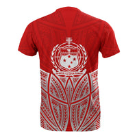 Samoa Polynesian T Shirt Red Pride Map And Seal - Polynesian Pride