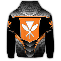 Hawaiian Polynesian Kanaka Zipper Hoodie Mea Kaua Style - Polynesian Pride