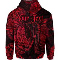 Custom Scorpio Zodiac Polynesian Zip Hoodie Unique Style Red LT8 - Polynesian Pride
