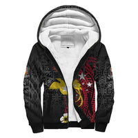 Papua New Guinea Independence Sherpa Hoodie PNG Kumuls - Tribal Crocodile LT7 Unisex Black - Polynesian Pride