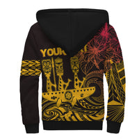 Hawaii Outrigger Canoe Paddling Personalised Sherpa Hoodie Tribal Tiki LT7 - Polynesian Pride