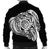 Simple Bomber Jacket White AH - Polynesian Pride