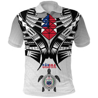 Samoa Black Saturday Polo Shirt Visual Arts LT9 Adult White - Polynesian Pride